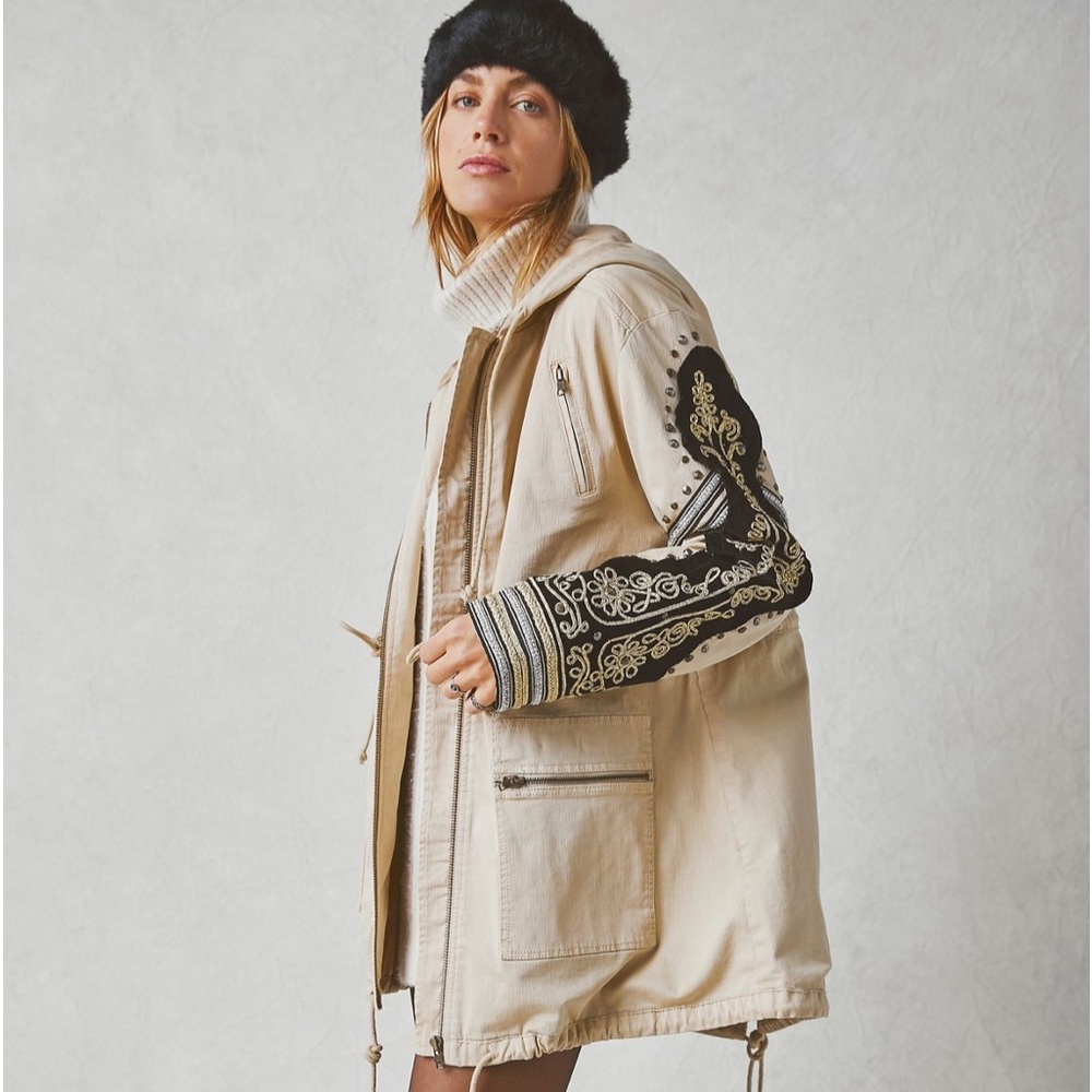 Free People - We the Free Embellished Military Jacket XS NWOT